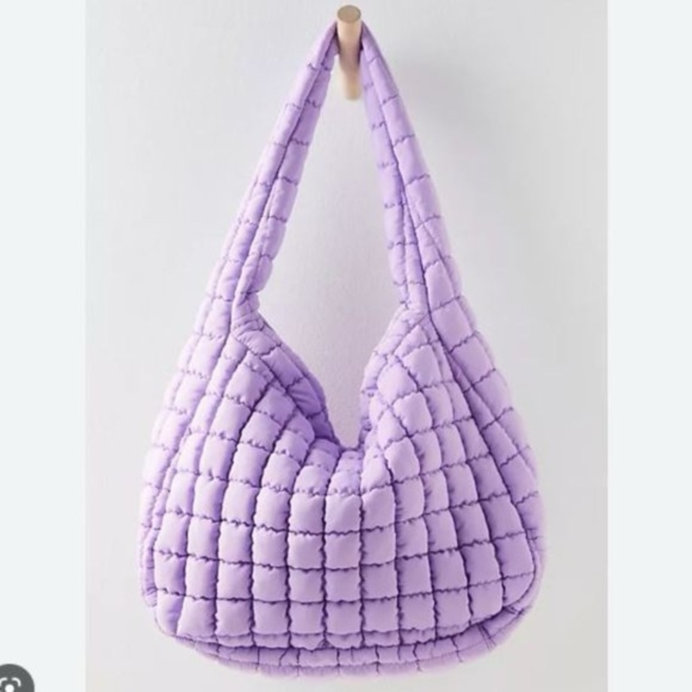 Free People Lilac Quilted Carryall Bag